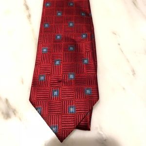 Ermenegildo Zegna.  Red w/ Blue Squares.